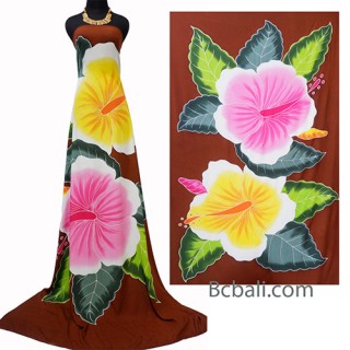 brown rayon sarongs handpainting made in bali